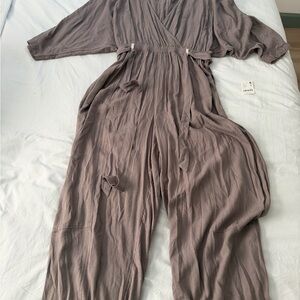 Free People Mauve Wrap Jumpsuit